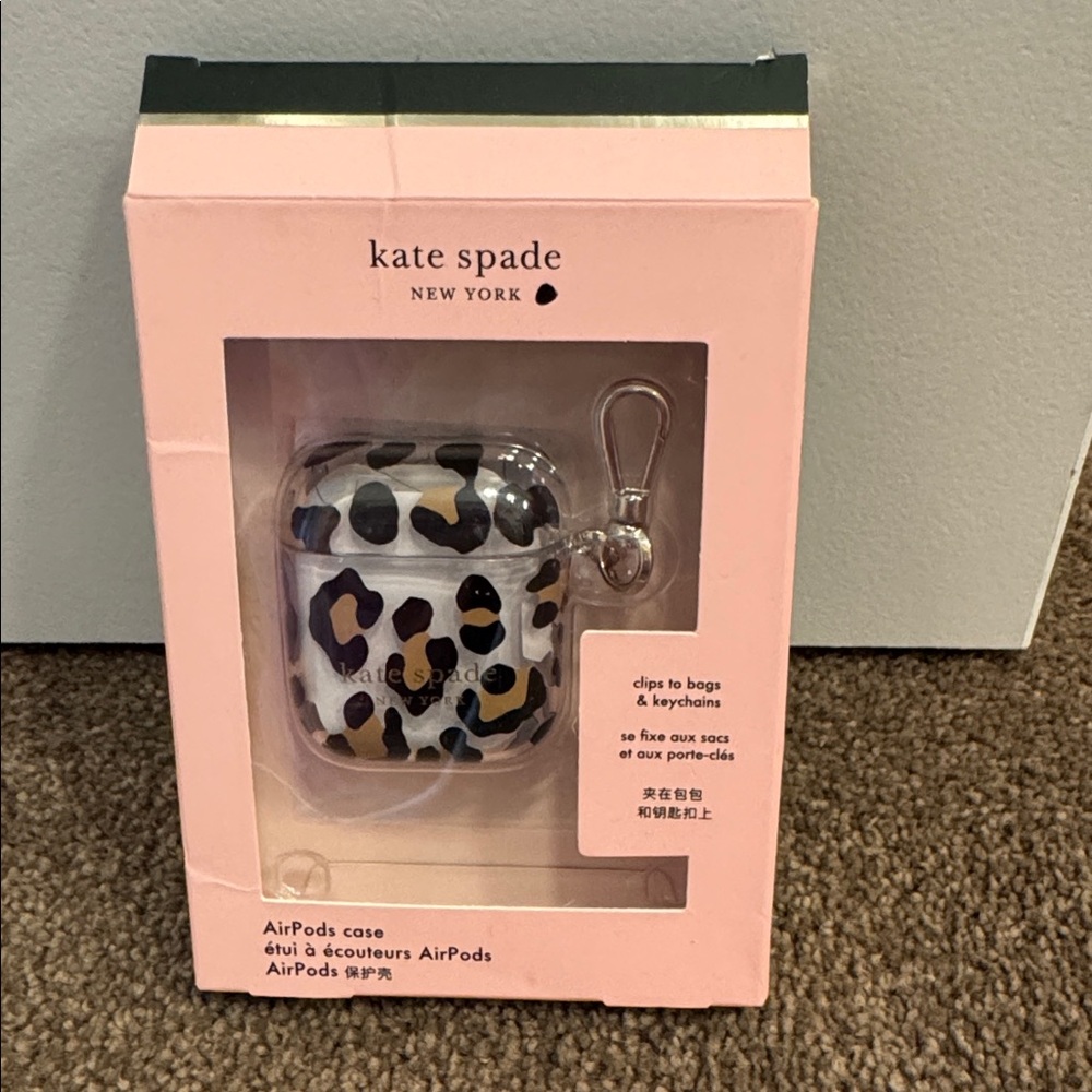 Kate Spade Leopard Print AirPods Case - Black and Brown